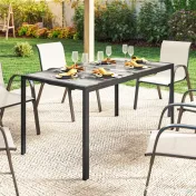 Outsunny Masă de grădină exterior pentru 6 persoane, balcon pentru terasă, pentru dining în aer liber | Aosom Romania 