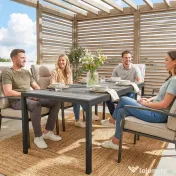 Outsunny Masă de grădină exterior pentru 6 persoane, balcon pentru terasă, pentru dining în aer liber | Aosom Romania 
