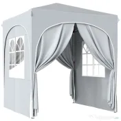 Outsunny Gazebo Pliabil 2 x 2 m, Pavilion de Grădină Portabil UPF50+ cu 4 Pereți Laterali, Înălțime Reglabilă, Geantă de Transport pentru Petreceri, Evenimente, Camping, Gri Deschis | Aosom Romania 