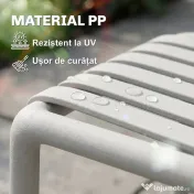 Outsunny Set 4 Scaune de Grădină Stackabile din Polipropilenă Anti-UV, Design Lamelar cu Cotiere, pentru Terasă Balcon Exterior Interior, Gri | Aosom Romania 