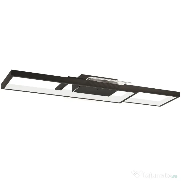 HOMCOM Plafonieră LED Reglabilă cu Telecomandă și Întrerupător, Temperatura Culoare 3000-6000K, Lampă de Design pentru Living și Sufragerie, 70x30 cm, Negru | Aosom Romania