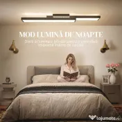 HOMCOM Plafonieră LED Reglabilă cu Telecomandă și Întrerupător, Temperatura Culoare 3000-6000K, Lampă de Design pentru Living și Sufragerie, 70x30 cm, Negru