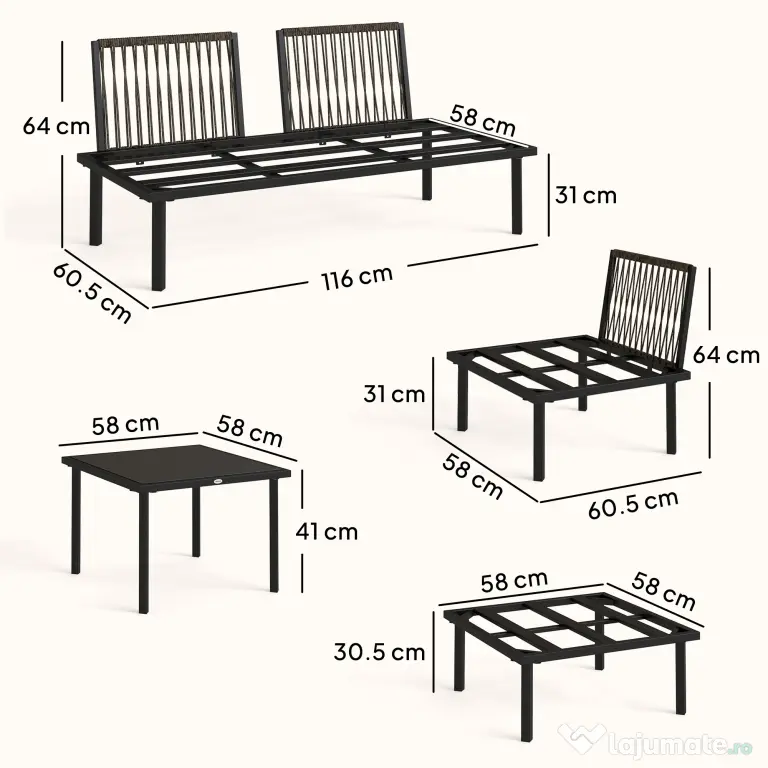 Outsunny canapele metalice | Aosom Romania