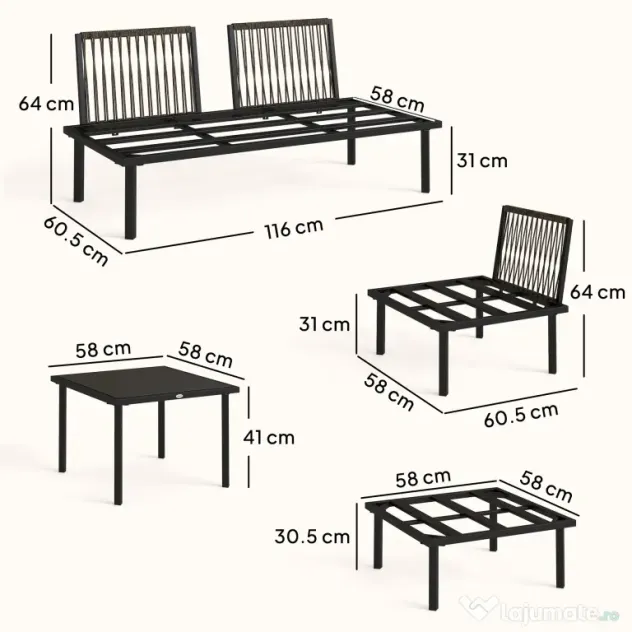 Outsunny canapele metalice | Aosom Romania