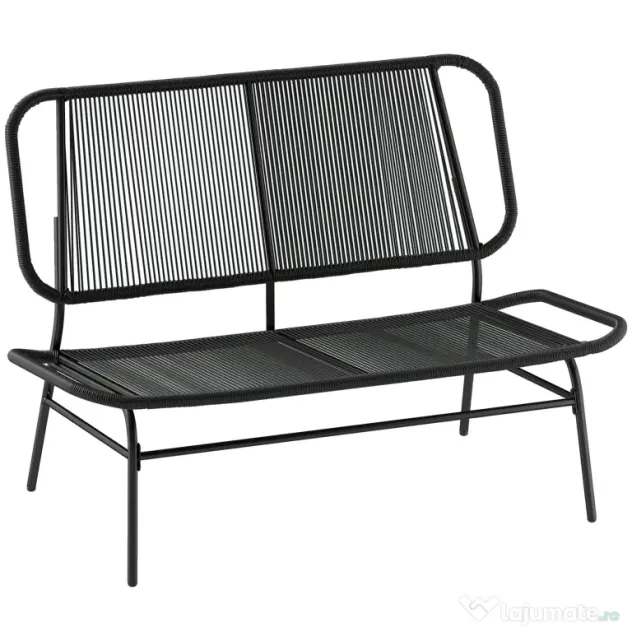 Outsunny Canapea din Ratan, Banchetă pentru Exterior, 2 Locuri, pentru Terasă | Aosom Romania