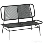 Outsunny Canapea Rattan cu 2 Locuri, Loveseat cu Șezut și Spătar Împletit, Negru.