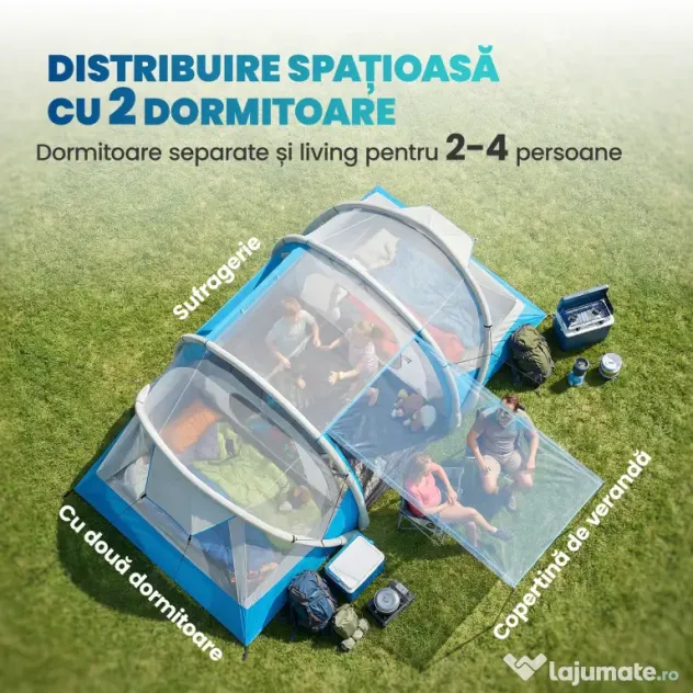 Outsunny Cort gonflabil rapid de montat, refugiu de aer, cort de camping | Aosom Romania
