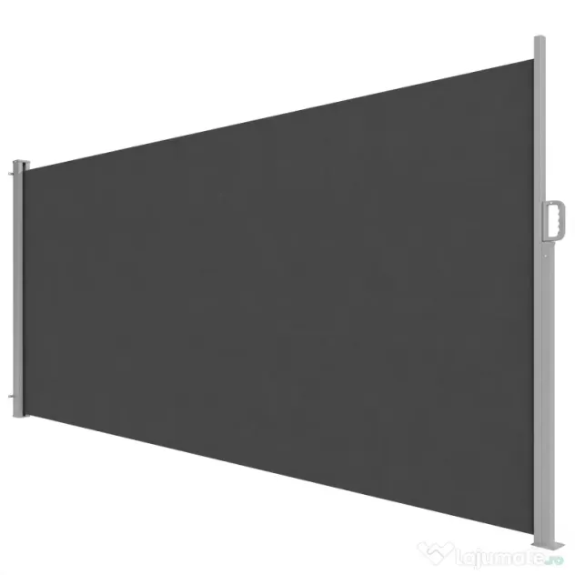 Outsunny Paravan Lateral Retractabil Impermeabil și UV50+, din Aluminiu, Oțel și Poliester, 420x185 cm, Gri Închis | Aosom Romania