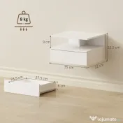 HOMCOM Set de 2 Noptiere Suspendate cu Sertar și Raft Deschis, 35x32x22.5 cm, Alb | Aosom Romania 