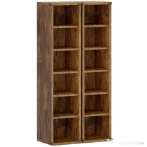 HOMCOM Set de 2 Rafturi pentru 204 CD-uri cu Polițe Ajustabile, 21x22,5x88,5cm, Maro Rustic | Aosom Romania