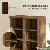 HOMCOM Set de 2 Rafturi pentru 204 CD-uri cu Polițe Ajustabile, 21x22,5x88,5cm, Maro Rustic | Aosom Romania