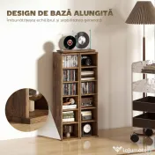 HOMCOM Set de 2 Rafturi pentru 204 CD-uri cu Polițe Ajustabile, 21x22,5x88,5cm, Maro Rustic | Aosom Romania