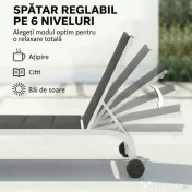 Outsunny șezlong basculant pentru plajă | Aosom Romania 