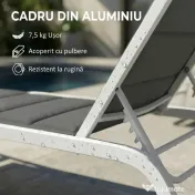 Outsunny șezlong basculant pentru plajă | Aosom Romania 
