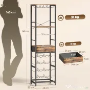 HOMCOM Dulap de Bar, Mobilier de Bar cu Sertar și Suport pentru Pahare, Maro Rustic | Aosom Romania 
