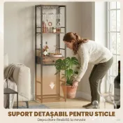 HOMCOM Dulap de Bar, Mobilier de Bar cu Sertar și Suport pentru Pahare, Maro Rustic | Aosom Romania 
