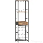 HOMCOM Dulap de Bar, Mobilier de Bar cu Sertar și Suport pentru Pahare, Maro Rustic