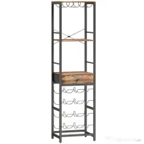 HOMCOM Dulap de Bar, Mobilier de Bar cu Sertar și Suport pentru Pahare, Maro Rustic
