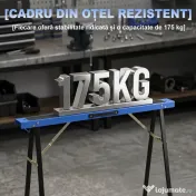 HOMCOM Set 2 Capre de Lucru Pliabile cu Suprafață Antiderapantă EVA pentru Tăiere Lemn, Albastru și Negru 