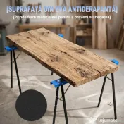 HOMCOM Set 2 Capre de Lucru Pliabile cu Suprafață Antiderapantă EVA pentru Tăiere Lemn, Albastru și Negru 