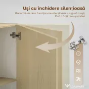 HOMCOM Servantă de Bucătărie, Mobilier de Bucătărie cu 6 Compartimente cu Uși Soft Close pentru Living, Sufragerie, Alb și Lemn | Aosom Romania