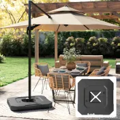 Outsunny Set 2 Greutăți pentru Baza Umbrelei, Bază pentru Umbrelă din HDPE, Reumplibilă cu 80 kg Apă sau 105 kg Amestec Nisip și Apă, 101x101x12 cm, Negru | Aosom Romania 