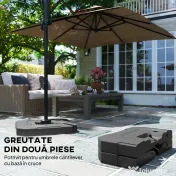 Outsunny Set 2 Greutăți pentru Baza Umbrelei, Bază pentru Umbrelă din HDPE, Reumplibilă cu 80 kg Apă sau 105 kg Amestec Nisip și Apă, 101x101x12 cm, Negru | Aosom Romania 