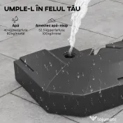 Outsunny Set 2 Greutăți pentru Baza Umbrelei, Bază pentru Umbrelă din HDPE, Reumplibilă cu 80 kg Apă sau 105 kg Amestec Nisip și Apă, 101x101x12 cm, Negru | Aosom Romania 