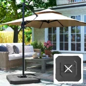 Outsunny Set 2 Greutăți pentru Baza Umbrelei, Bază pentru Umbrelă din HDPE, Reumplibilă cu 80 kg Apă sau 105 kg Amestec Nisip și Apă, 101x101x12 cm, Negru | Aosom Romania 