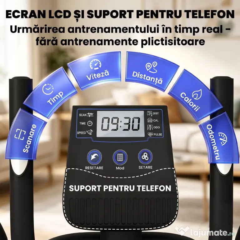 Bicicletă Eliptică SPORTNOW pentru Acasă, Silențioasă și Magnetică, Compatibilă cu Aplicații | Aosom Romania