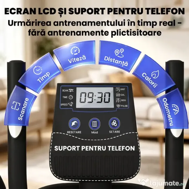 Bicicletă Eliptică SPORTNOW pentru Acasă, Silențioasă și Magnetică, Compatibilă cu Aplicații | Aosom Romania