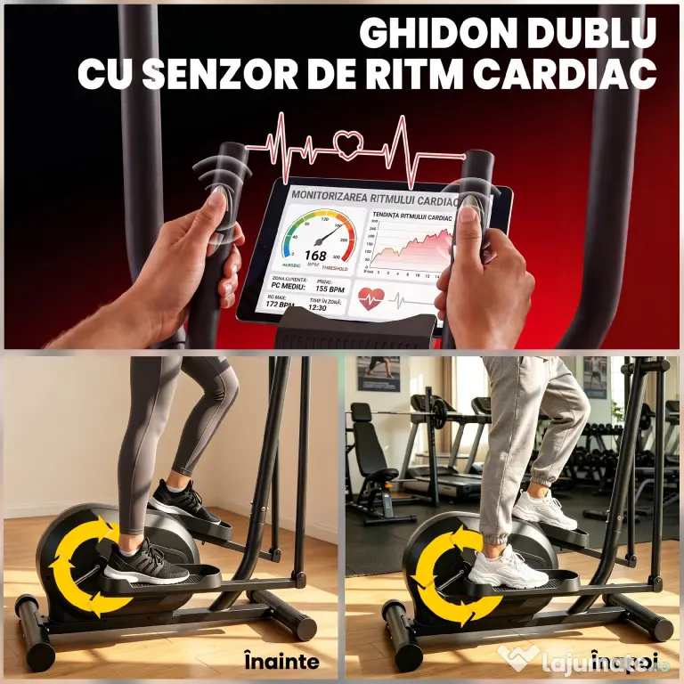 Bicicletă Eliptică SPORTNOW pentru Acasă, Silențioasă și Magnetică, Compatibilă cu Aplicații | Aosom Romania