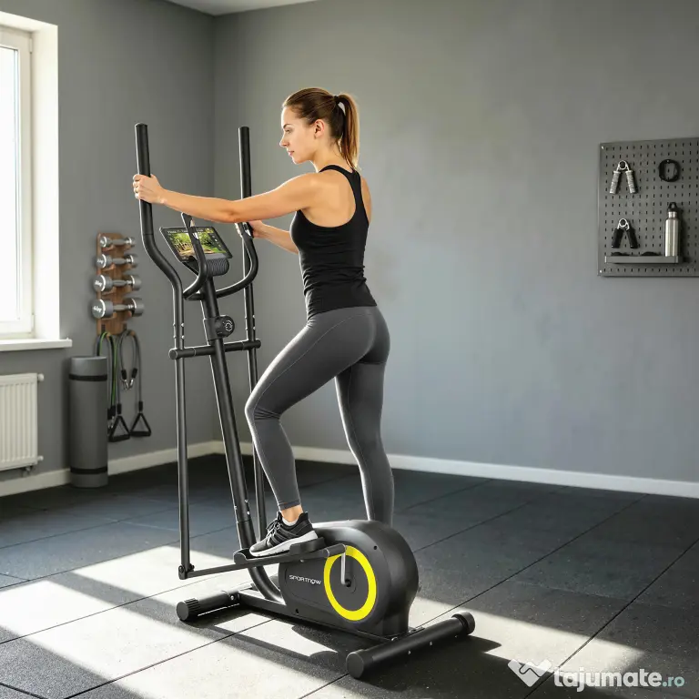 Bicicletă Eliptică SPORTNOW pentru Acasă, Silențioasă și Magnetică, Compatibilă cu Aplicații | Aosom Romania