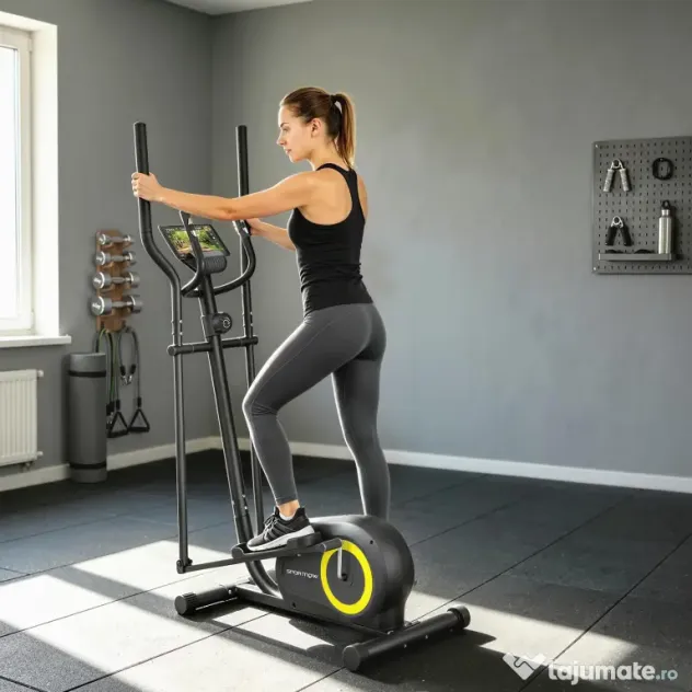 Bicicletă Eliptică SPORTNOW pentru Acasă, Silențioasă și Magnetică, Compatibilă cu Aplicații | Aosom Romania