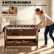 SPORTNOW Masă 3 în 1: Air Hockey, Biliard, Fotbal de masă, Roți blocabile, Poliță 