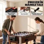 SPORTNOW Masă 3 în 1: Air Hockey, Biliard, Fotbal de masă, Roți blocabile, Poliță 