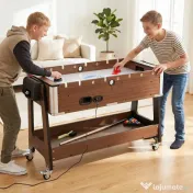 SPORTNOW Masă 3 în 1: Air Hockey, Biliard, Fotbal de masă, Roți blocabile, Poliță 