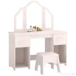 AIYAPLAY Măsuță de Toaletă pentru Copii cu Scaun și Oglindă, 60x36x88 cm, Roz