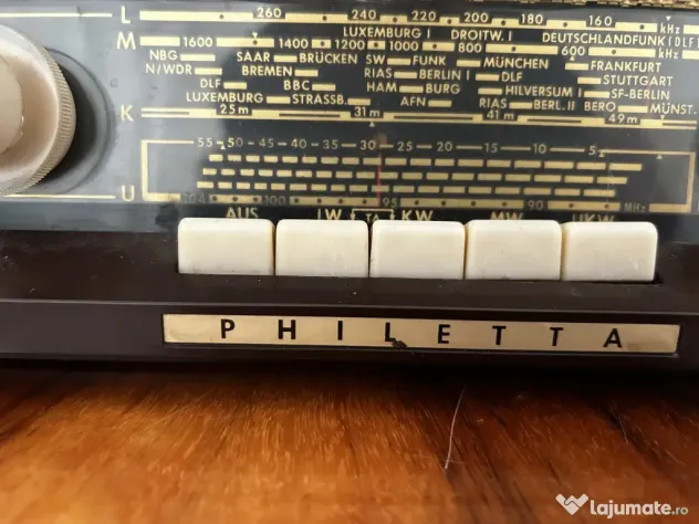 Aparat vintage de radio Philips Philetta
