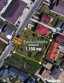 Teren intravilan Gavana Platou - 1150 mp, deschidere 29 m...