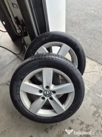 Set 4 Jante Aliaj VW 16" + Anvelope All Season 205/55 R16 (Michelin/Continental)