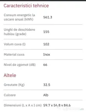 Uscător de  rufe Arctic DAPL811AWG,Condensare,8kg,15 programe 