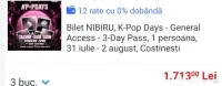 K-Pop Nibiru 2 bilete K Pop Kpop negociem le dau si separat