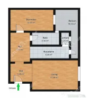 Apartament 2 camere balcon pivnita zona Mihai Viteazu din Si 
