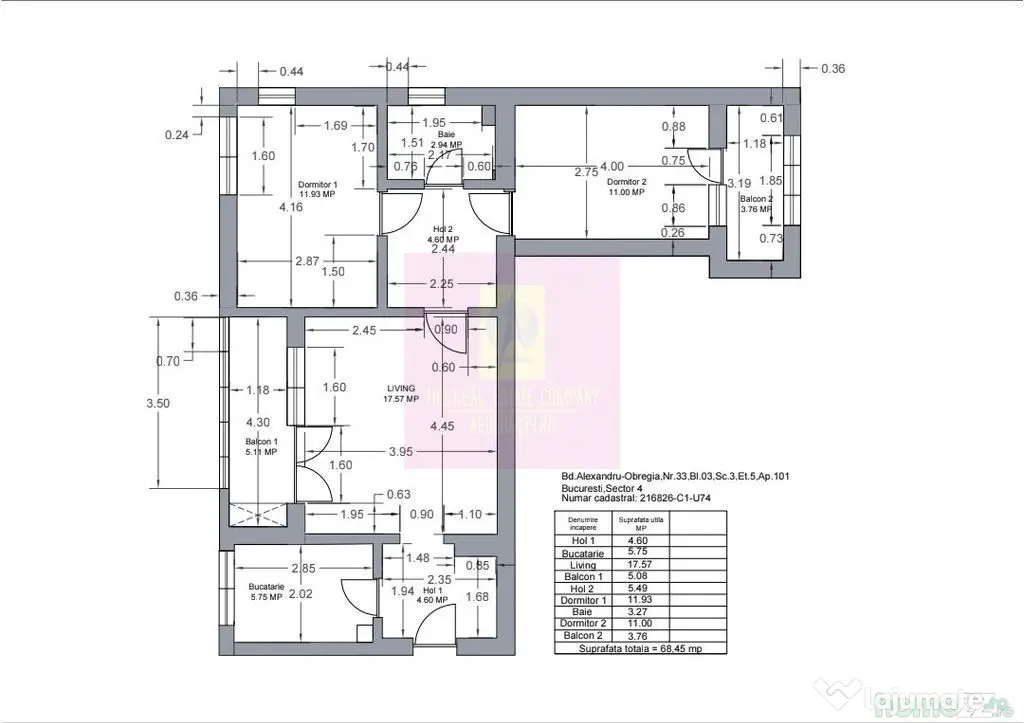 Apartament 3 camere Berceni – Bd. Alexandru Obregia, 69 mp