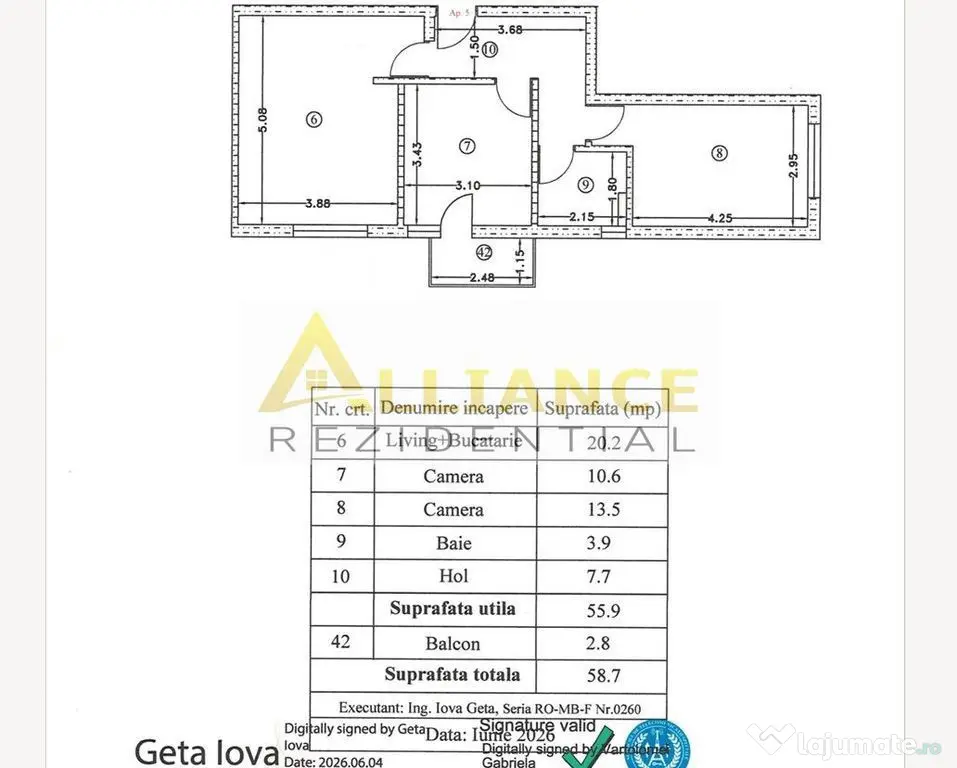 Leordeni Apartament 3 camere cu parcare inclusa