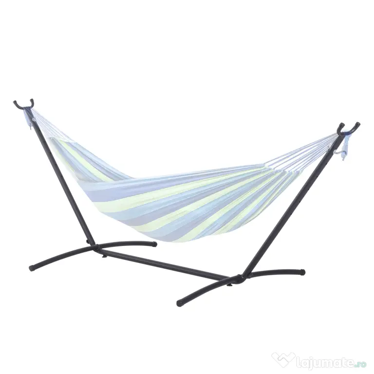 Outsunny Suport Schelet pentru Hamac Reglabil Max. 150 Kg, Negru, 280x120x110cm