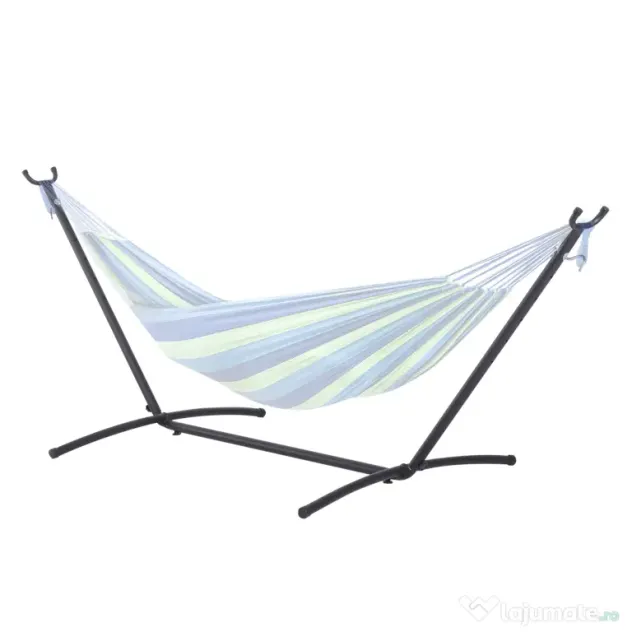 Outsunny Suport Schelet pentru Hamac Reglabil Max. 150 Kg, Negru, 280x120x110cm