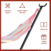 Outsunny Suport Schelet pentru Hamac Reglabil Max. 150 Kg, Negru, 280x120x110cm