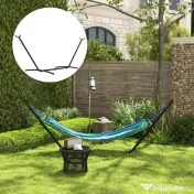 Outsunny Suport Schelet pentru Hamac Reglabil Max. 150 Kg, Negru, 280x120x110cm